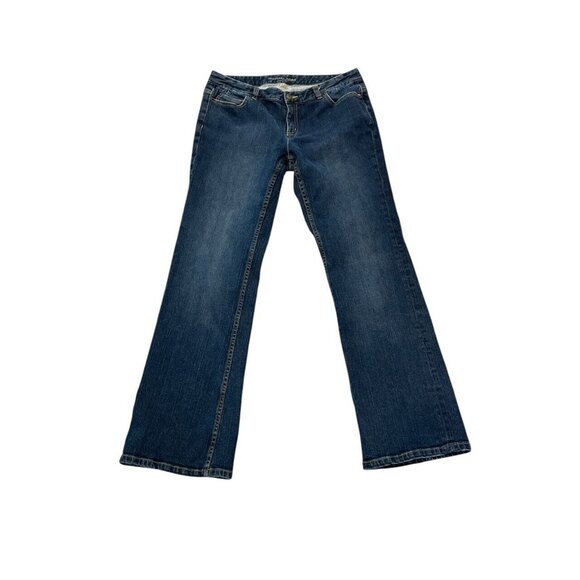 Size 10 Michael Kors Dark Wash Denim Blue Jeans Straight Leg Boot Cut - Picture 1 of 4